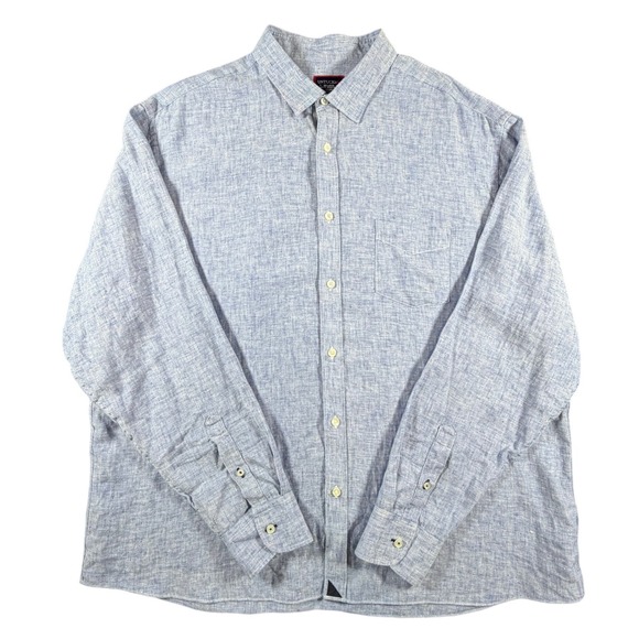 UNTUCKit Other - UNTUCKit Mens XXL Relaxed Fit 100% Linen Button Down Shirt Blue Long Sleeve